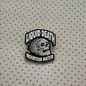 Liquid death metal pin 1” x 1”